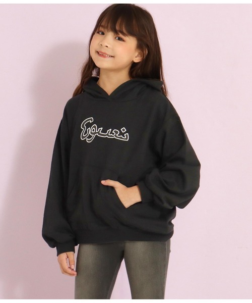 ANAP kids パーカー デザイン刺繍ミニ裏毛フーディー キッズ