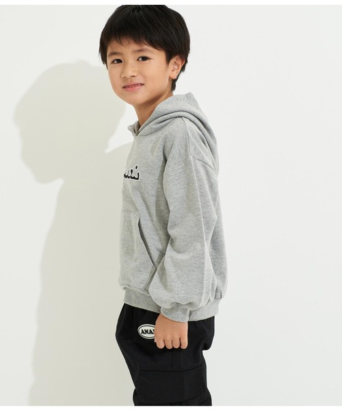 ANAP kids パーカー デザイン刺繍ミニ裏毛フーディー キッズ