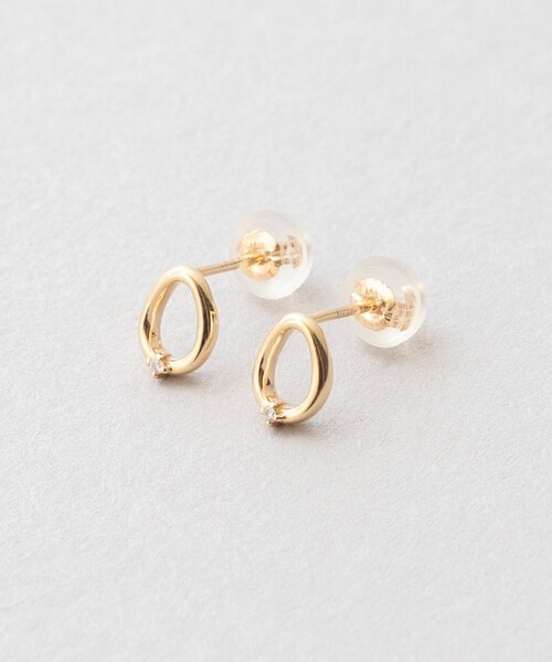 Jouete（ジュエッテ） ピアス K10YG ダイヤモンド ピアス オーバル