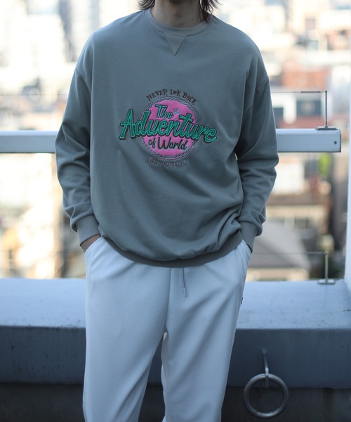 Hook Ups スウェット 白 CROSS & STITCH トレーナー スウェット CROSS＆STITCH/クロスアンド