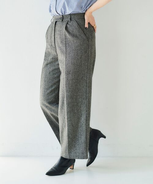 le.coeur blanc（ルクールブラン） パンツ タックワイドセンタープレス