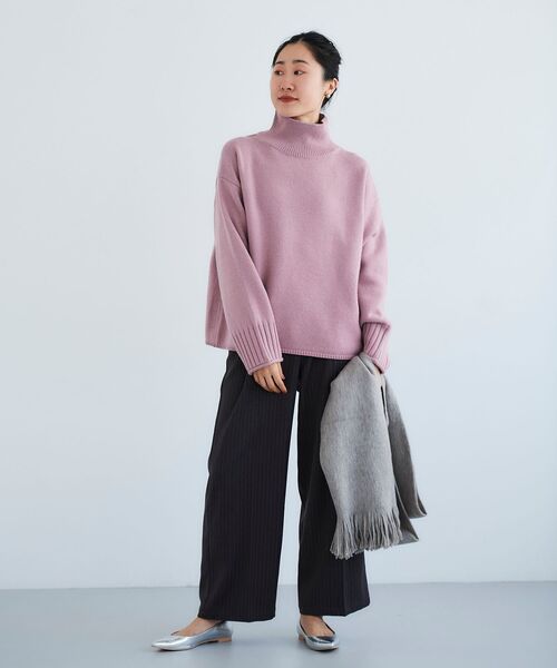 le.coeur blanc（ルクールブラン） パンツ タックワイドセンタープレス