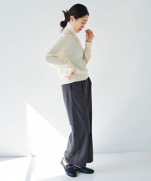 le.coeur blanc（ルクールブラン） パンツ タックワイドセンタープレス