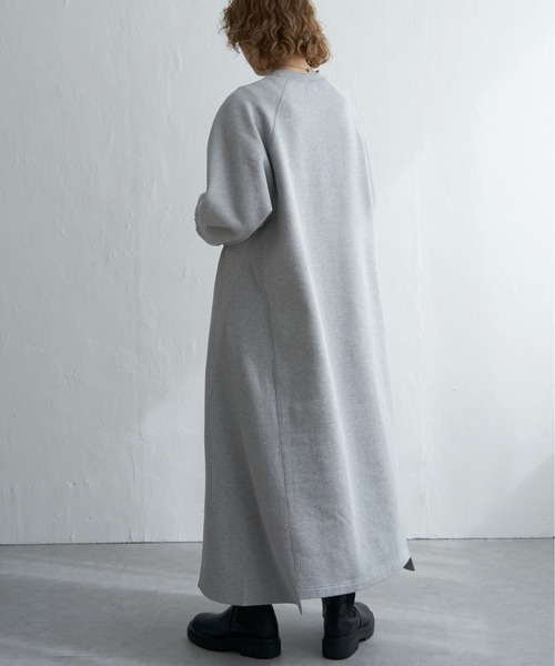 notch. ワンピース 裏起毛テレコ切り替えラグランワンピース