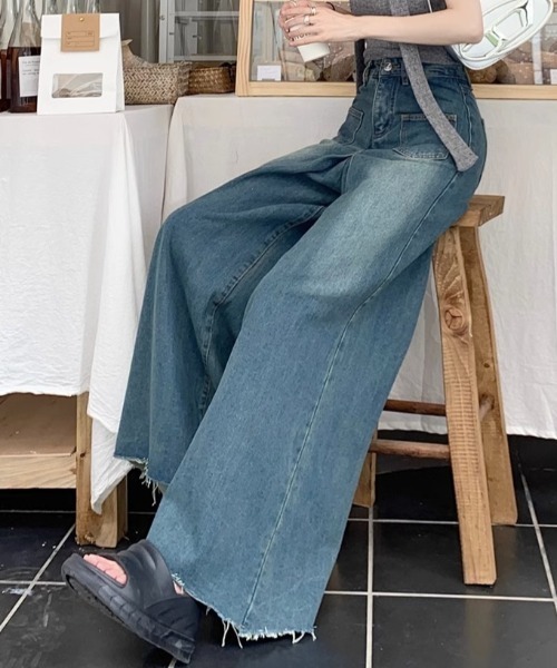 楽天市場】【OUTLET SALE】デニム《タグロゴセミワイドデニム