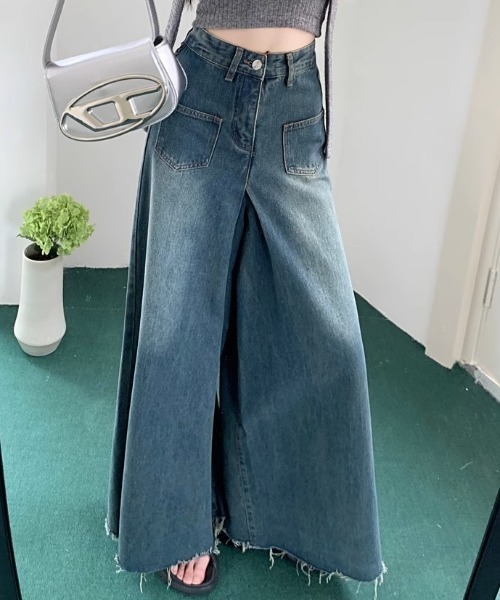 楽天市場】【OUTLET SALE】デニム《タグロゴセミワイドデニム
