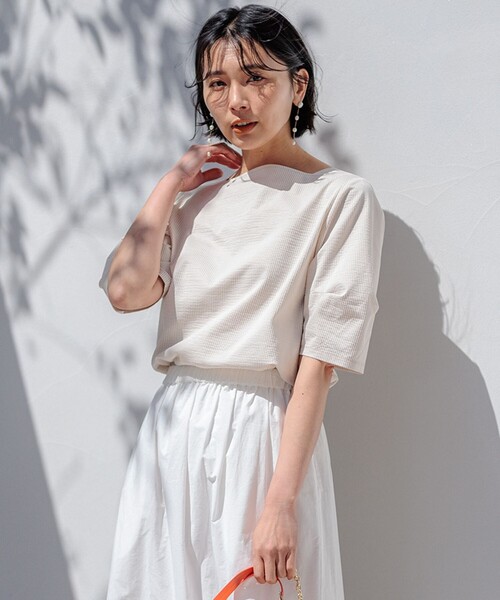 tシャツ 「洗える」ライトリンクルジャージー カットソー レディース