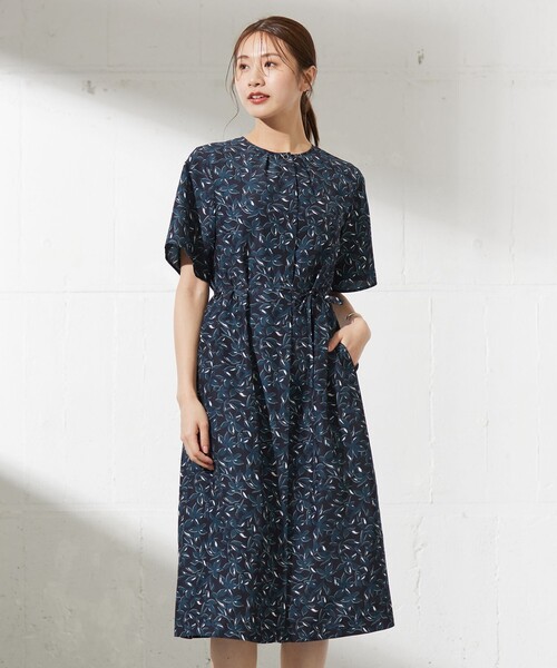 ワンピース 半袖 「洗える」ボタニカルプリント : ZOZOTOWN Yahoo!店