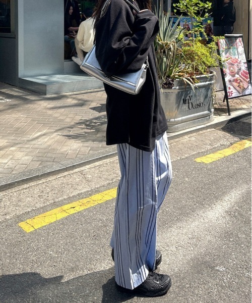 B.R.U パンツ ポリエステルストライプパンツ レディース : ZOZOTOWN