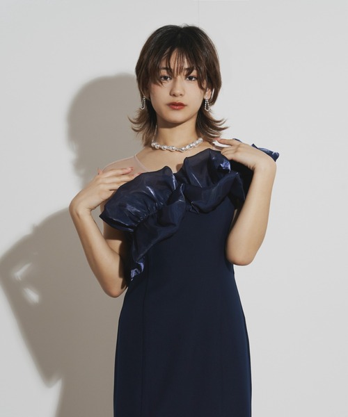 ラスト1点！新品⭐︎Little Mistress 肩フリルパンツドレス My shawty ドレス shiny frill dress : ZOZOTOWN Yahoo!店
