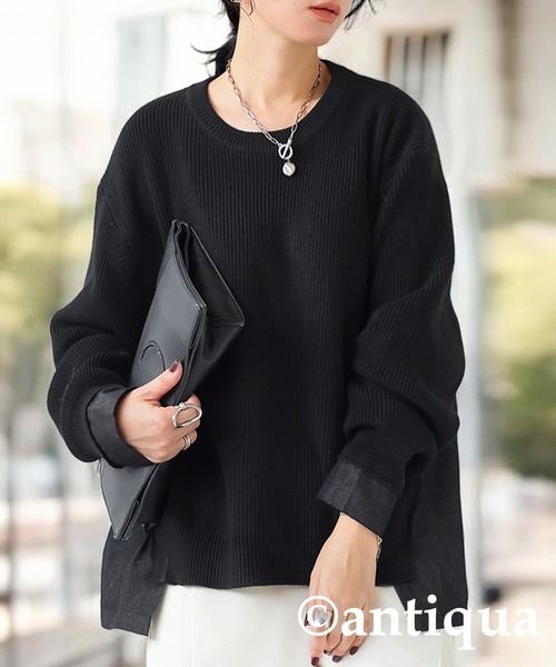 【新品】ジャス♡異素材切替ニット n'OrLABEL配色異素材切替ニット』