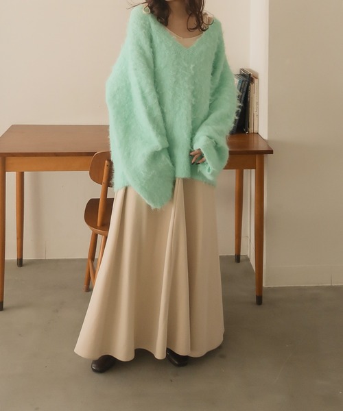 ニット shaggy loose v knit / シャギールーズVニット レディース 