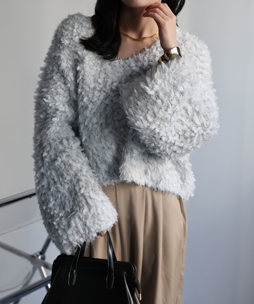 ap retro ニット セーター プードルファーライク / ニットプルオーバー