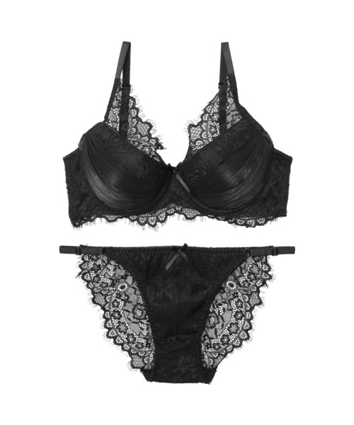 ブラジャー ショーツセット シャイニー アイラッシュ レース