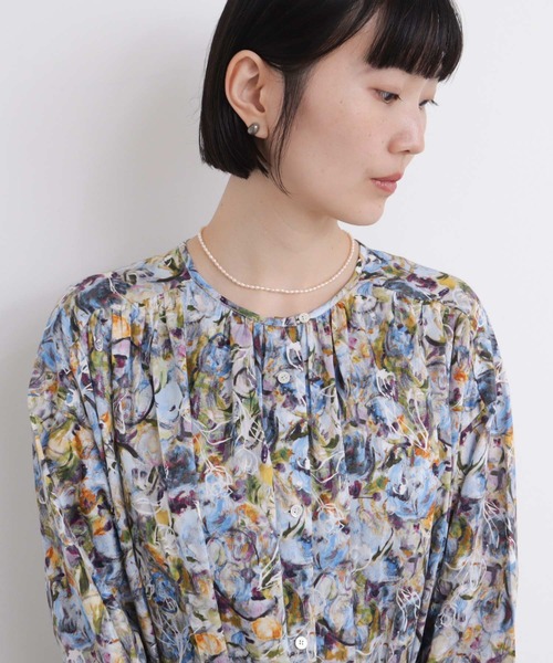 l'atelier du savon ワンピース 春の香りの水彩プリント