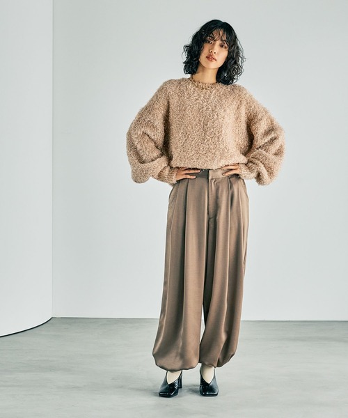 LEPSIM（レプシィム） パンツ 2タックサテンパンツ 253183 レディース