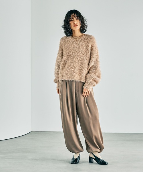 LOHEN ローヘン　2タックサテンパンツ 中古・古着通販】LOHEN (ローヘン) 2タックサテンパンツ ブルー