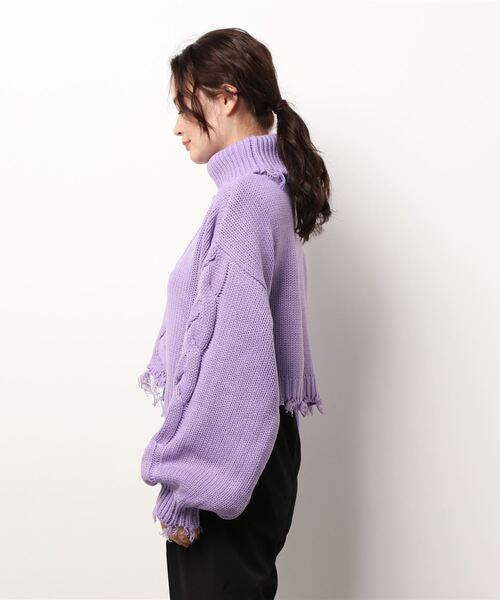 「jouetie」 タートルネックニット MEDIUM ブルー レディース_画像2