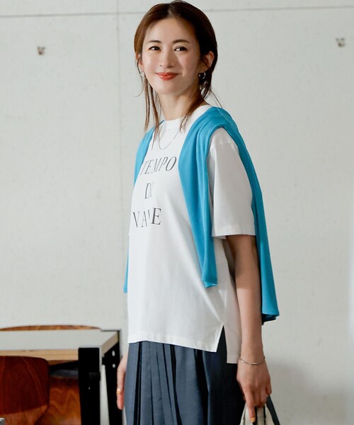 tシャツ 「SLOW/一部店舗限定」MVSコットン ロゴTシャツ レディース 23区 tシャツ 「SLOW/一部店舗限定」MVSコットン ロゴTシャツ