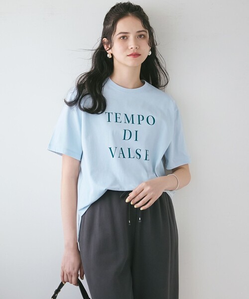 tシャツ 「SLOW/一部店舗限定」MVSコットン  ロゴTシャツ レディース 23区 tシャツ 「SLOW/一部店舗限定」MVSコットン ロゴTシャツ