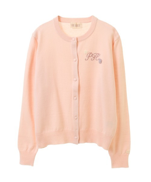 PINK HOUSE ニットジャケット カーディガン モチーフ付きダイヤ柄ニットカーディガン｜ピンクハウス
