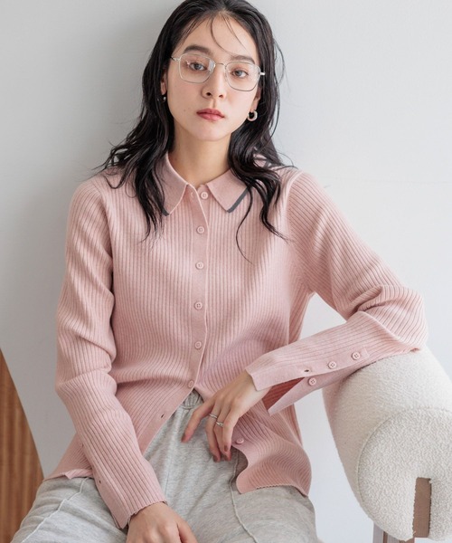 アールコード　クリームセット LOWRYS FARM カーディガン ハイショクエリタイトカーディガン