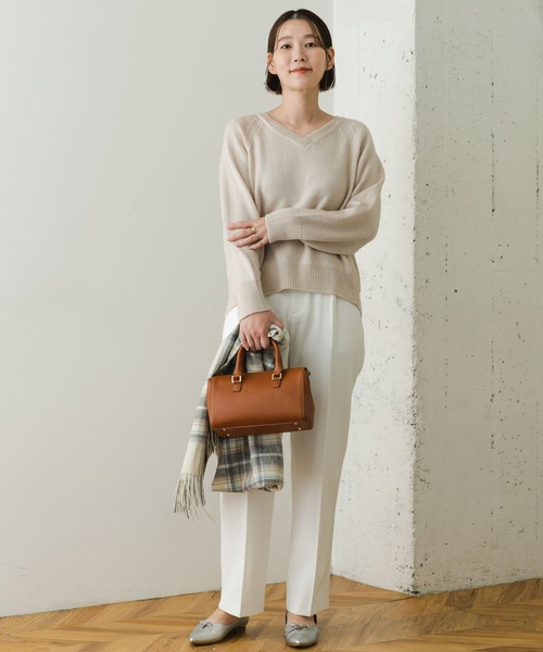 「F by ROSSO」 Vネックニット FREE チャコールグレー レディース_画像7