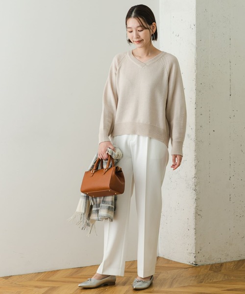 「F by ROSSO」 Vネックニット FREE チャコールグレー レディース_画像8