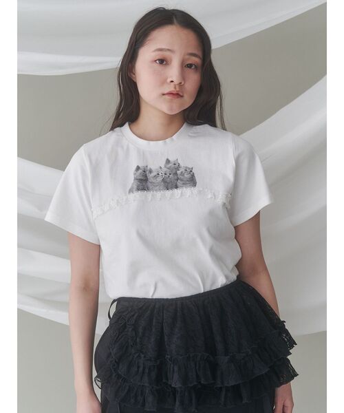 merry jenny（メリージェニー） tシャツ cat frill tee レディース