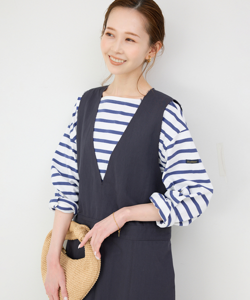tシャツ Le minor/ルミノア SLOBE別注 ショートボーダープルオーバー レディース