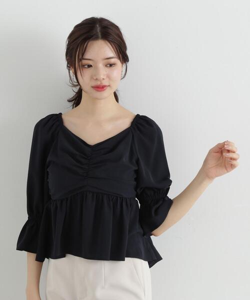 「PROPORTION BODY DRESSING」 キャミソールブラウス MEDIUM ダークグレー レディース フロントリボンシアーブラウス | PROPORTION BODY DRESSING