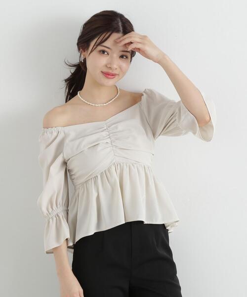 「PROPORTION BODY DRESSING」 キャミソールブラウス MEDIUM ダークグレー レディース フロントリボンシアーブラウス | PROPORTION BODY DRESSING
