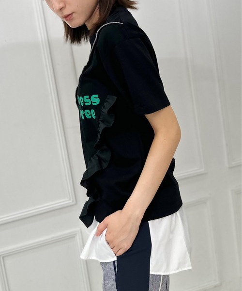 AVIE（アビィ） tシャツ 切替デザインプリントTEE レディース
