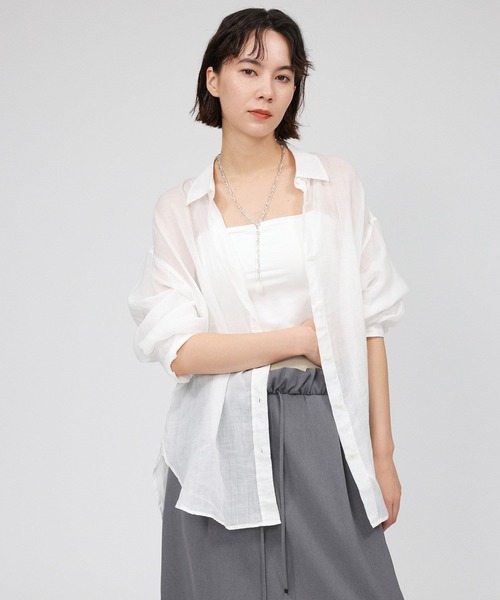 CITY SHOP ラミーシアーブラウス BABYLONE ブラウス シャツ ラミーシアーオーバーシャツ