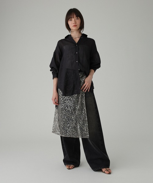 BABYLONE ブラウス シャツ ラミーシアーオーバーシャツ