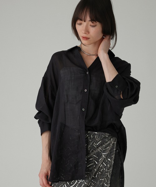 「BABYLONE」 長袖シャツ フリー ブルー レディース BABYLONE 「BABYLONE」 長袖シャツ フリー ブルー レディース