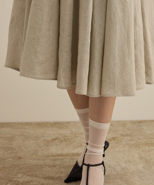 ROPE'（ロペ） スカート 「洗える」ヨーロピアンリネンフレアスカート