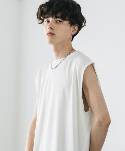 タンクトップ 接触冷感 ポンチストレッチビッグシルエットノースリーブカットソー メンズ レディース | Rocky Monroe | 07
