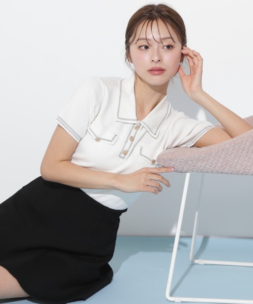 ジルバイジルスチュアート　ステッチポロニット JILL by JILL STUART（ジルバイジルスチュアート） ニット セーター