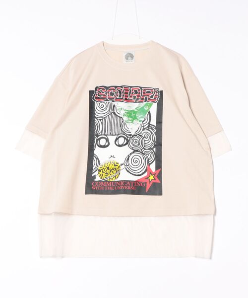tシャツ 152631：スカラーちゃん柄メッシュ切替BIG-T レディース