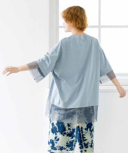 ScoLar tシャツ 152631：スカラーちゃん柄メッシュ切替BIG-T