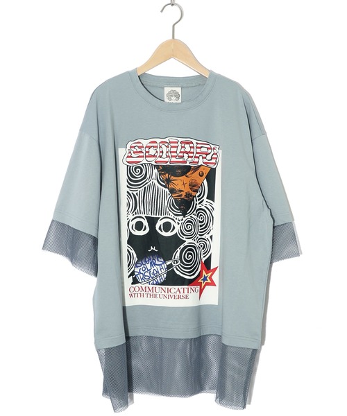 ScoLar tシャツ 152631：スカラーちゃん柄メッシュ切替BIG-T