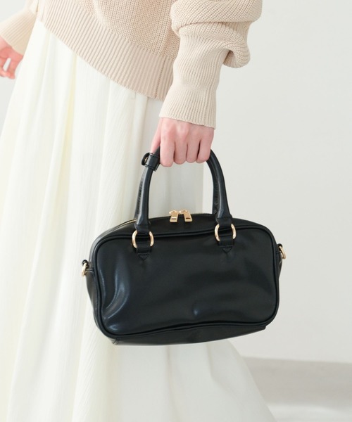 ⭐️未使用級⭐️　ソメスサドル　2way　ミニボストンバッグ　ゴールド金具　黒 Elura（エルーラ） ハンドバッグ ソフトレザーミニボストン/327314