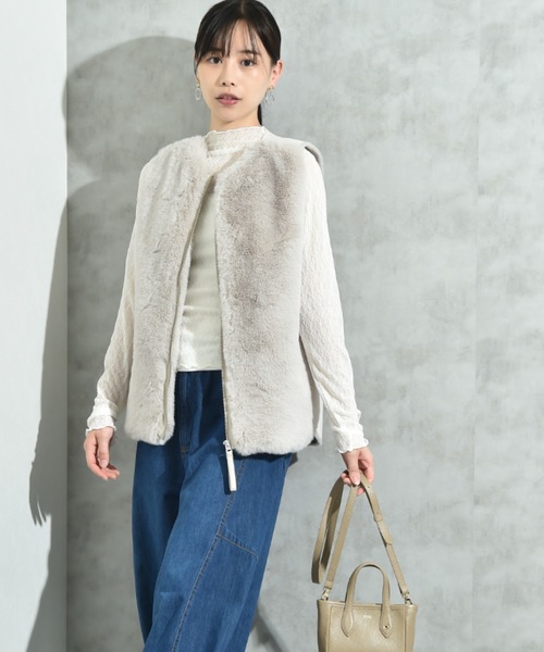 INTERPLANET（インタープラネット） ベスト ジレ エコファー＊ムートン