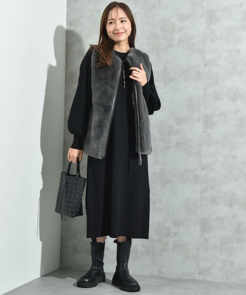 INTERPLANET（インタープラネット） ベスト ジレ エコファー＊ムートン