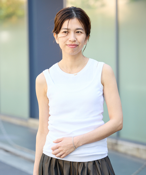 タンクトップ ノースリーブ Mer-Cotton セーターマシーン アメスリトップス レディース IENA タンクトップ ノースリーブ Mer-Cotton セーターマシーン