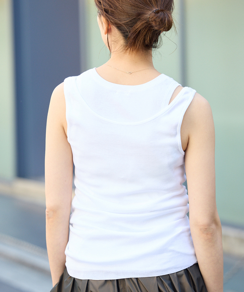 タンクトップ ノースリーブ Mer-Cotton セーターマシーン アメスリトップス レディース IENA タンクトップ ノースリーブ Mer-Cotton セーターマシーン