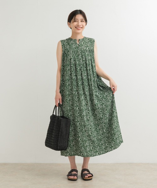 URBAN RESEARCH DOORS ワンピース 小花柄ノースリーブワンピース