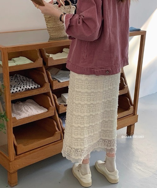 gossip!ロサンゼルス ジャンパースカート モコモコレースニット