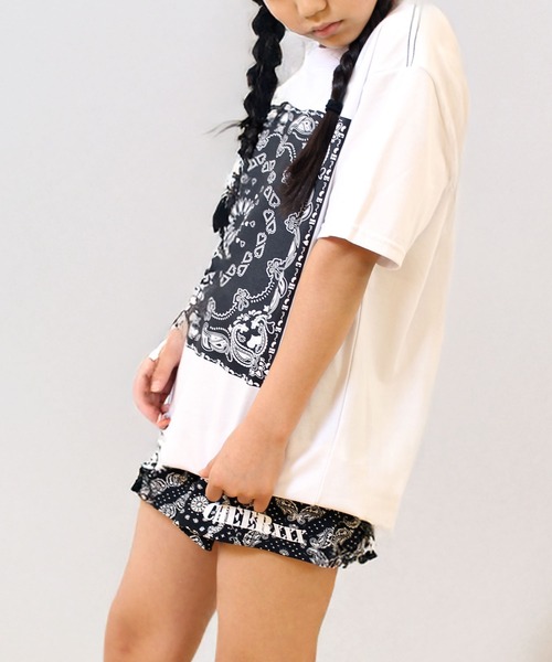 CHEER（チアー） tシャツ 半袖 ペイズリーバンダナ柄BIGTEE レディース